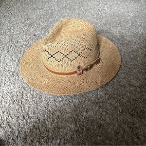 Bailey Of Hollywood Natural Straw Hat with Leather Accent